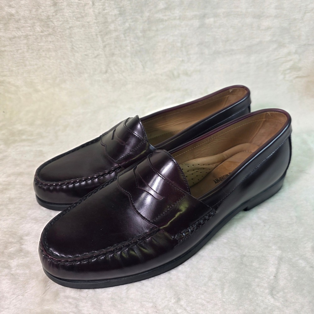 Johnston & Murphy Penny Loafers Oxblood Burgundy Leather Mens 12M
